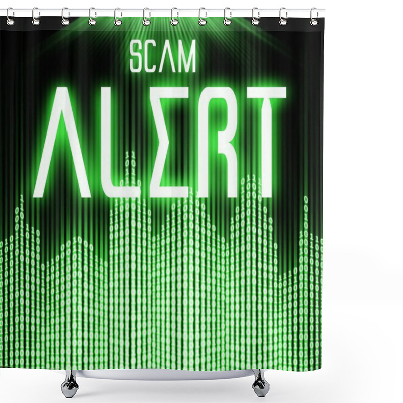 Personality  Scam Alert With Cyber Binary Code Technology Shower Curtains