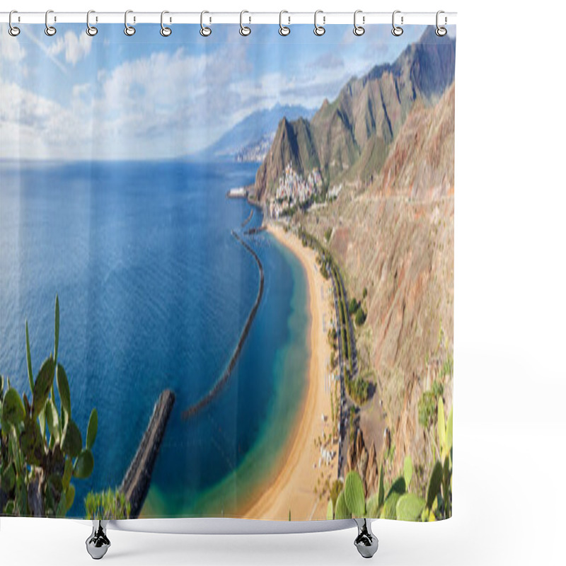 Personality  Tenerife Beach Teresitas Canary Islands Sea Water Spain Panoramic View Travel Traveling Nature Shower Curtains