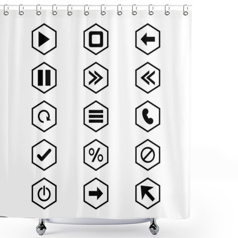 Personality  15 Basic Elements Icons For Personal And Commercial Use... Shower Curtains