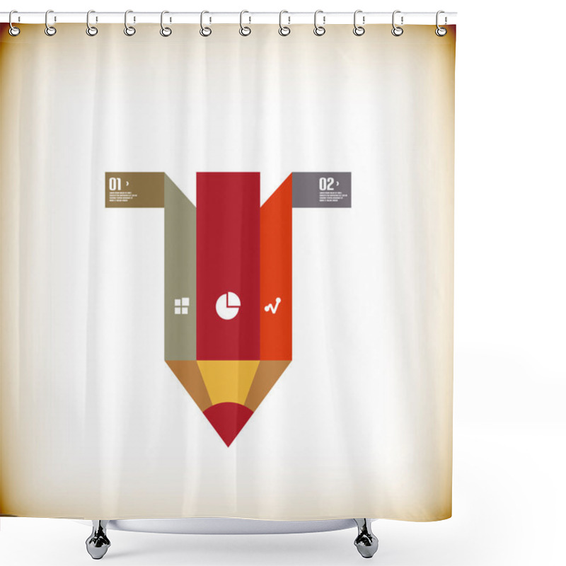 Personality  Pencil Modern Banner Design Template Shower Curtains