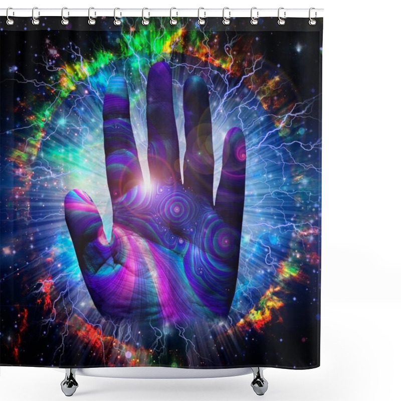 Personality  Hand Of God, Abstract Conceptual Illustration Shower Curtains