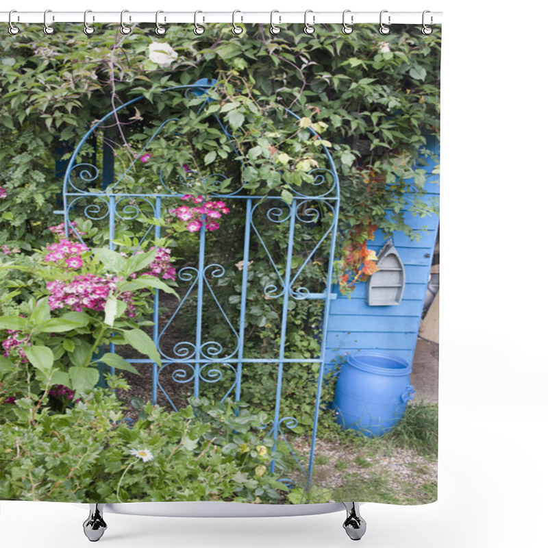 Personality  Old Wrought Iron Gate To A Secret Garden Shower Curtains