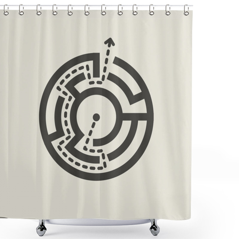 Personality  Simple Circular Maze Shower Curtains