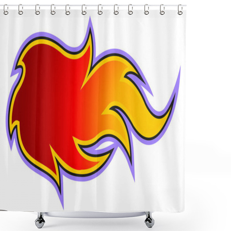 Personality  Fire Flames Vector Art Illustration Isolated On White Background. Ideal For Logo Design, Stickers, Decals And Any Kind Of Decoration. Shower Curtains