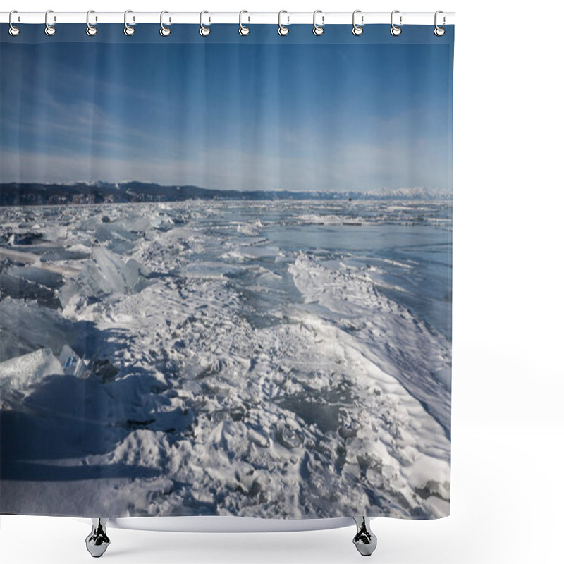 Personality  Frozen River In Winter Shower Curtains