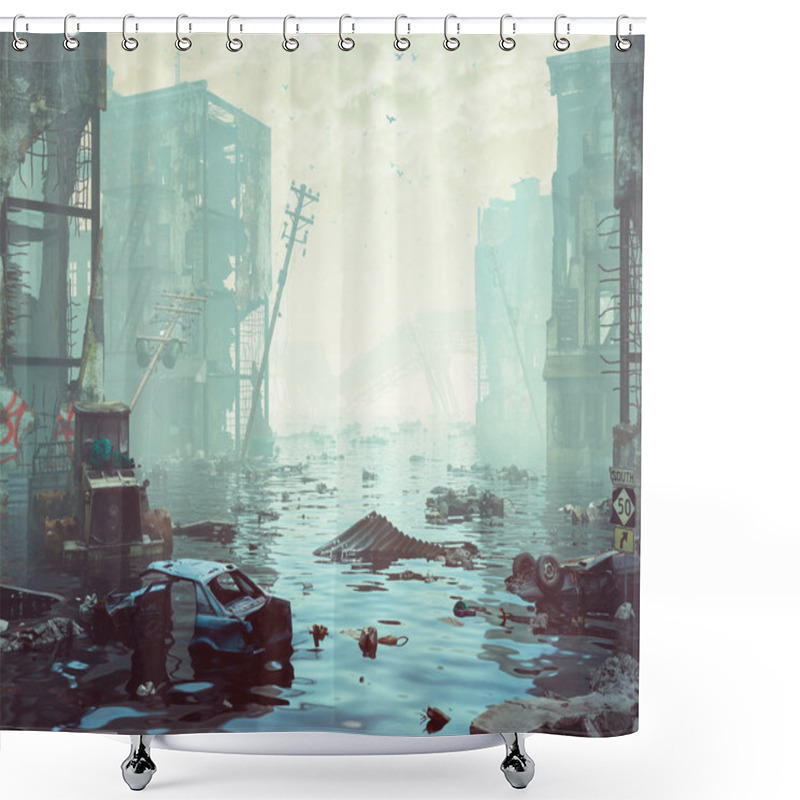 Personality  Apocalyptic Landscape Illustration Shower Curtains