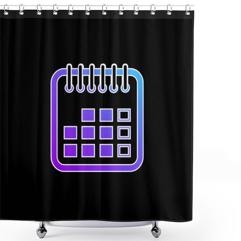 Personality  Annual Calendar Symbol Blue Gradient Vector Icon Shower Curtains