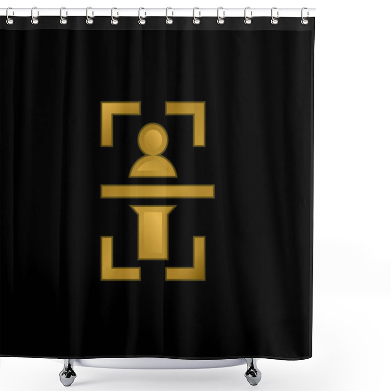 Personality  Body Scan Gold Plated Metalic Icon Or Logo Vector Shower Curtains