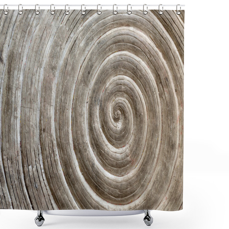 Personality  Relief Pattern On A Stone In The Form Of A Spiral Shower Curtains