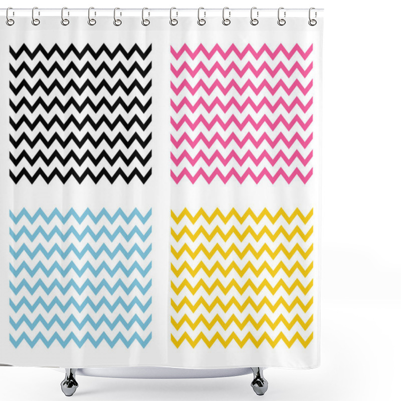 Personality  4 Chevron Seamless Patterns. Chevron Background. Zig Zag Wallpaper. Chevron Bundle Background. Shower Curtains