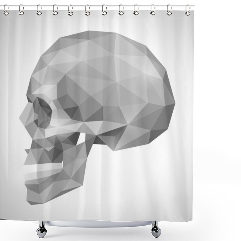 Personality  Human Skull In Origami Style Shower Curtains