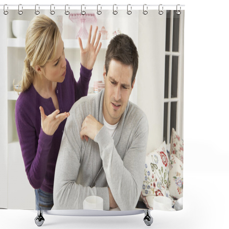 Personality  Couple Having Argument At Home Shower Curtains