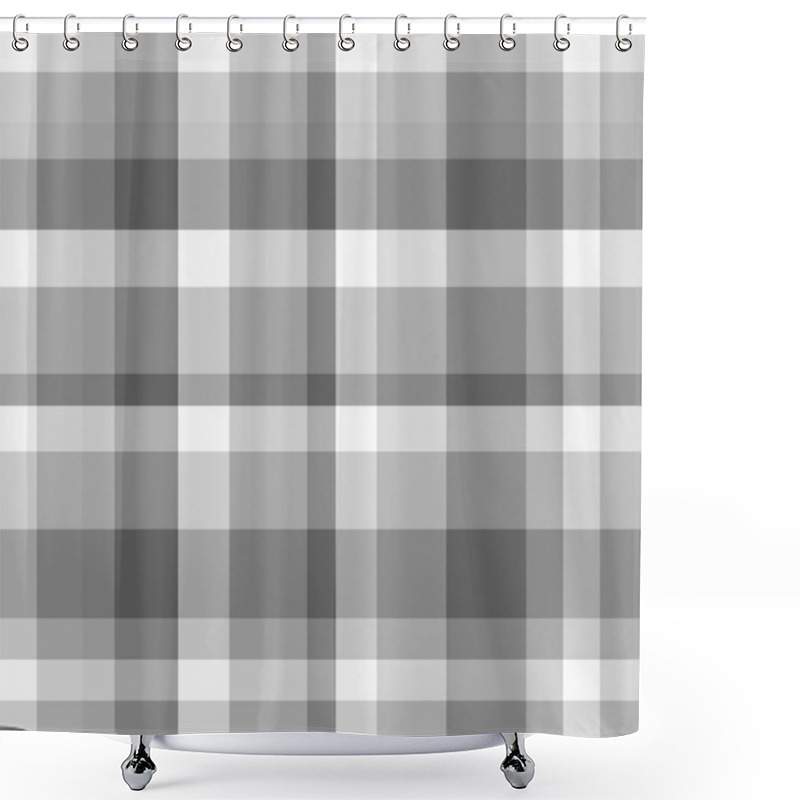 Personality  Seamless Pattern. Checkered Monochrome Cloth Texture. Print For Textiles Shower Curtains