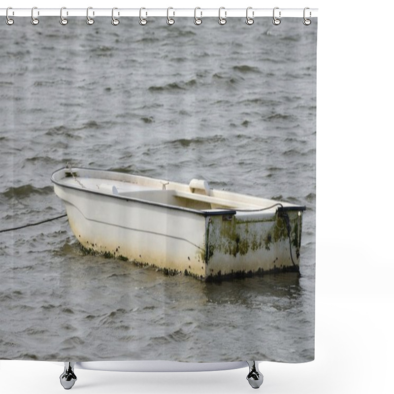 Personality  Fishing Boat On A Mooring Shower Curtains