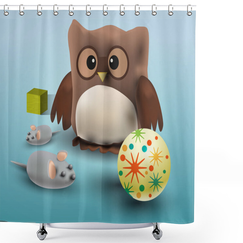 Personality  Vector Illustration Of Toys. Shower Curtains