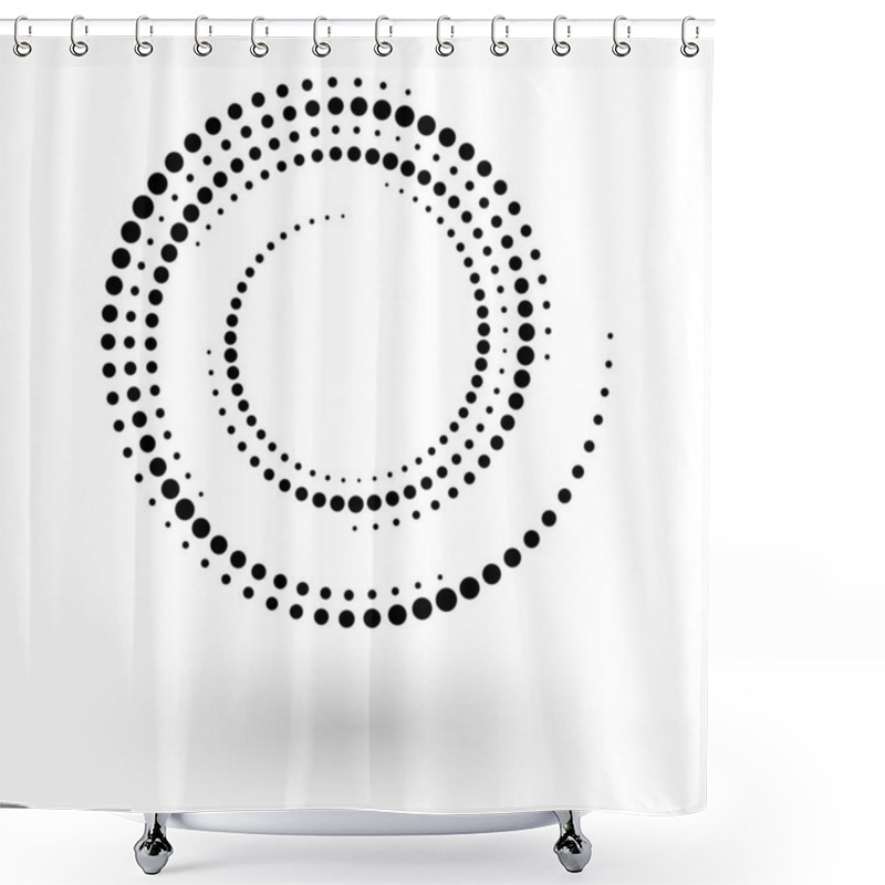 Personality  Abstract Vector Background With Halftone Dots Circle. Creative Geometric Pattern  Shower Curtains