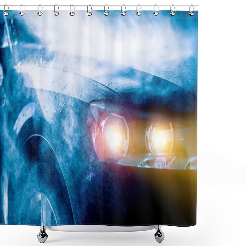 Personality  High Rain Car Driving Shower Curtains