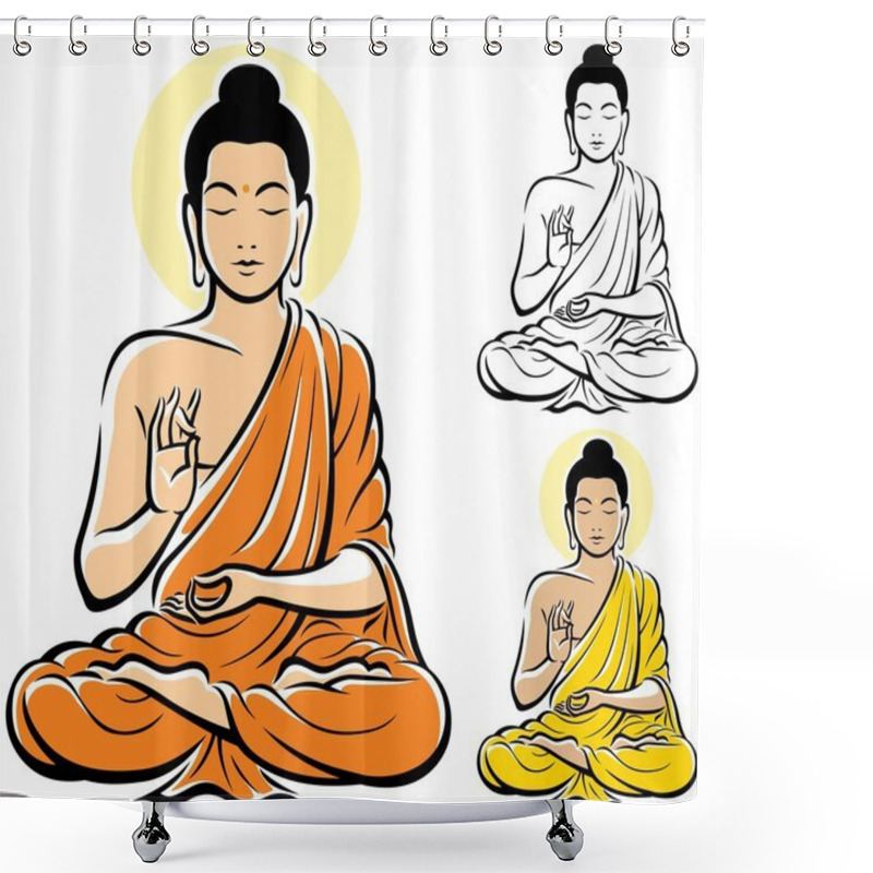 Personality  Buddha Shower Curtains