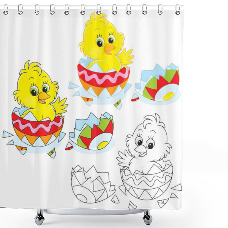 Personality  Easter Chick Shower Curtains