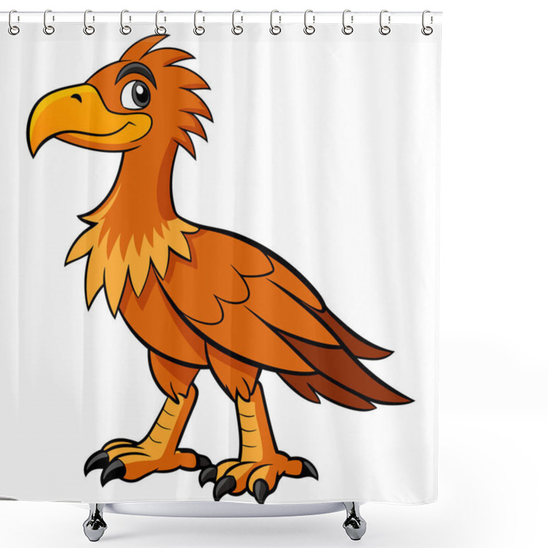 Personality  Griffon Vulture Vector Illustration, Cartoon Clipart Character, Animal In Flat Style. Shower Curtains