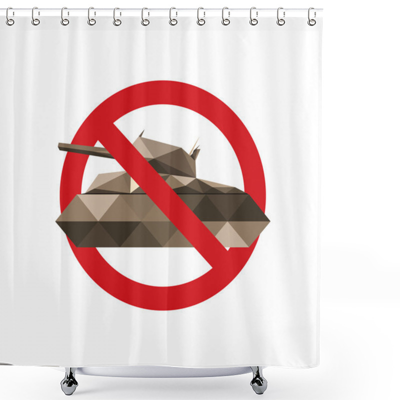 Personality  Forbidden Sign For Military Tanks Shower Curtains