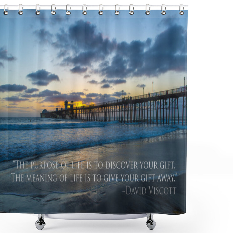 Personality  Sunset At The Oceanside Pier, California Shower Curtains