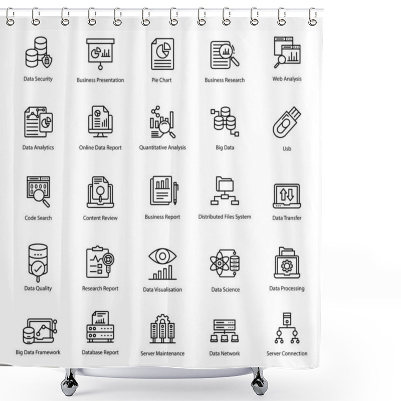 Personality  Here Is A Collection Of Data Analytics Line Icons, Perfectly Designed And Useful For Your Projects.To Hold This Improvable Click On The Download Link. Shower Curtains