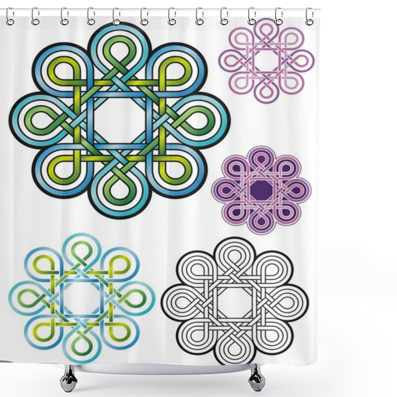 Personality  Loopy Knot Emblem Shower Curtains