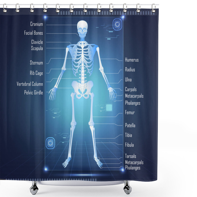 Personality  Scanning Of Skelton Shower Curtains