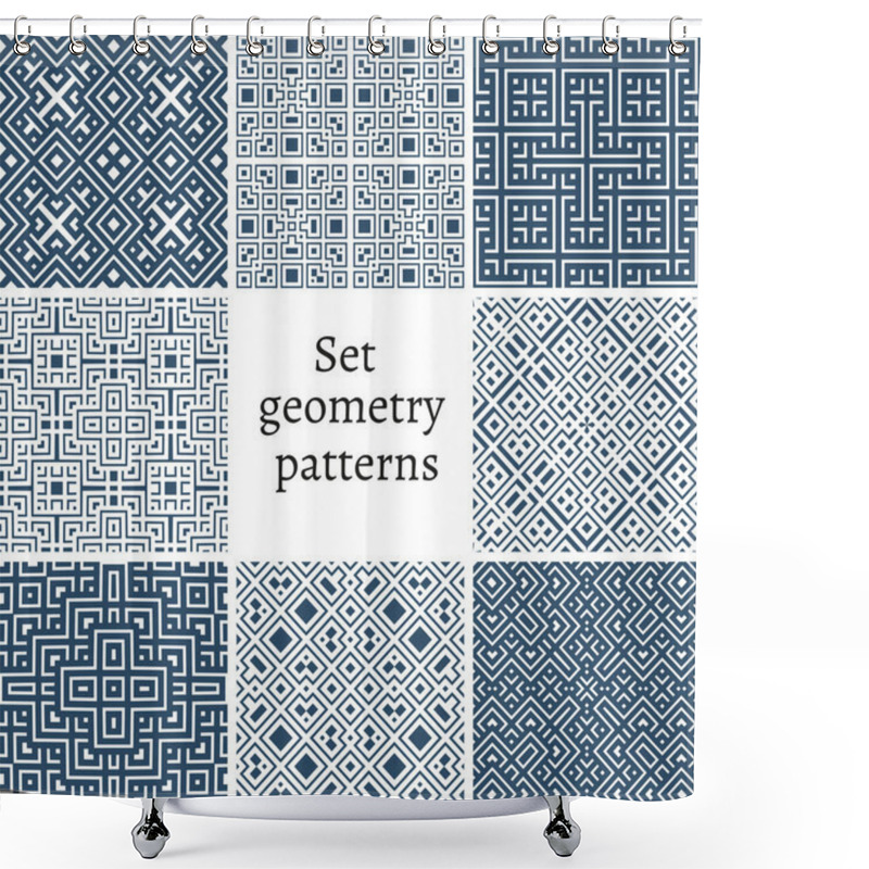 Personality  Set Of Ornamental Patterns For Backgrounds And Textures Shower Curtains