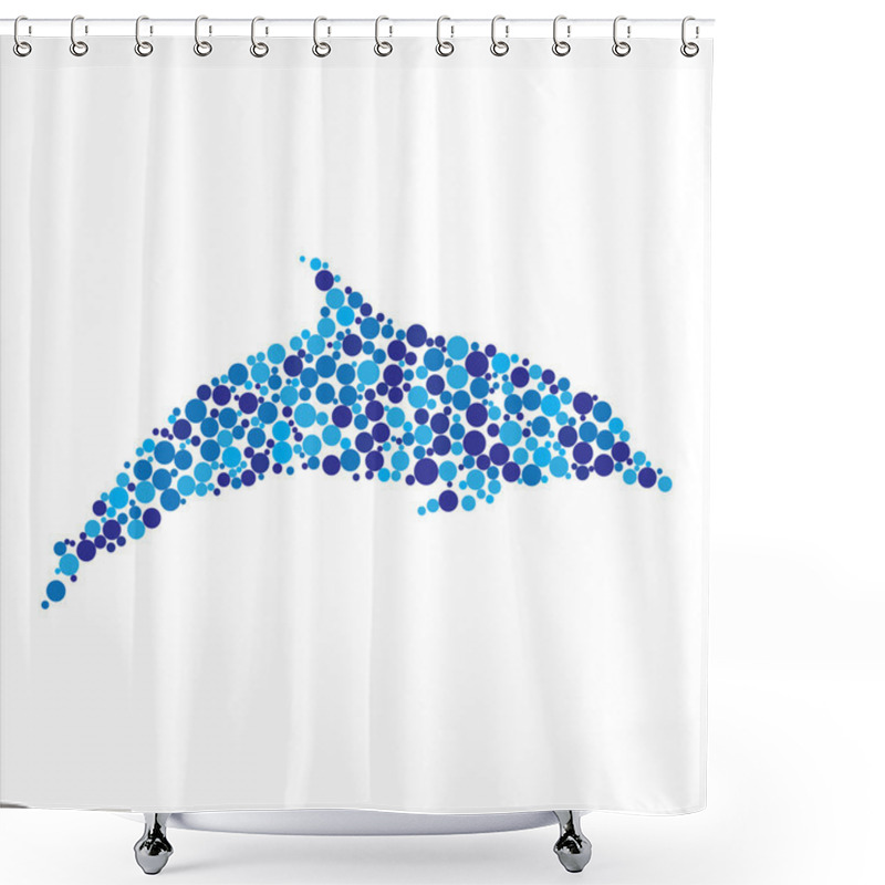 Personality  Vector Dolphin Shower Curtains