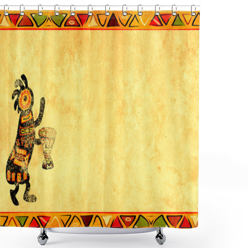 Personality  Grunge Background With African Traditional Patterns Shower Curtains