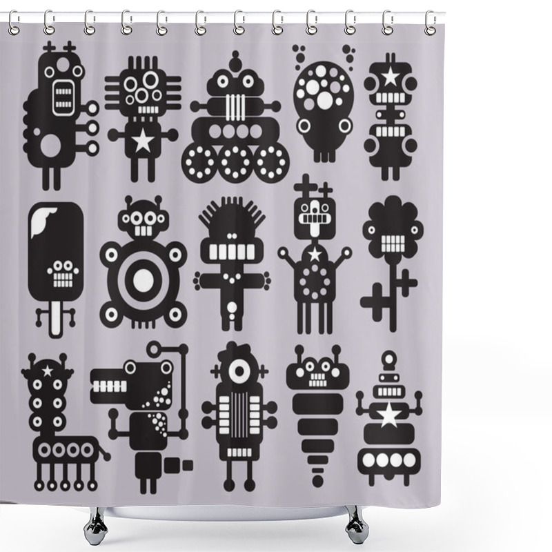 Personality  Robots, Monsters, Aliens Collection #10. Shower Curtains