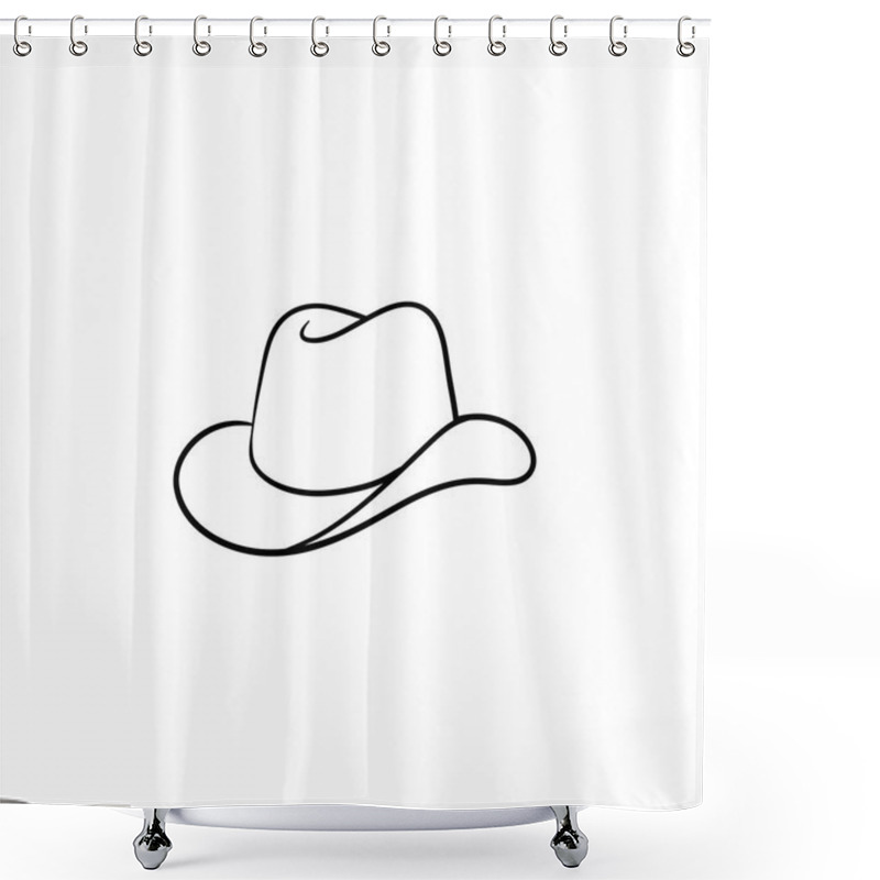 Personality  Cowboy Hat Hand Drawn Sketch Icon. Shower Curtains