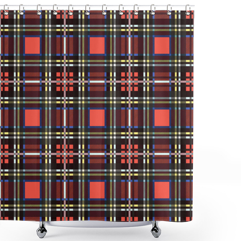 Personality  Colorful Tartan Scottish Seamless Pattern, Texture For Tartan, Plaid, Tablecloths, Clothes, Bedding, Blankets And Other Textile Shower Curtains