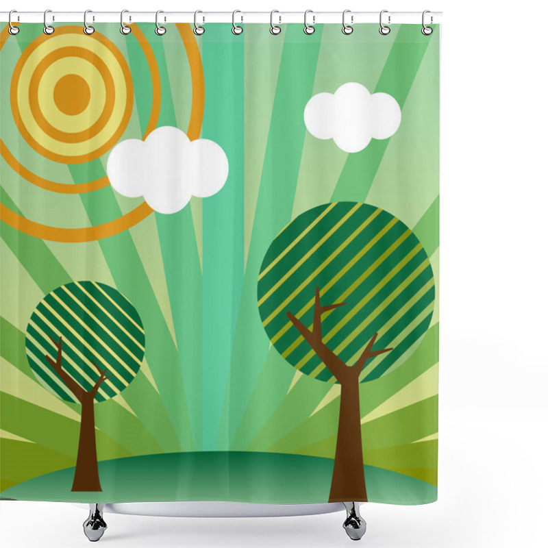 Personality  Retro Style Landscape Shower Curtains