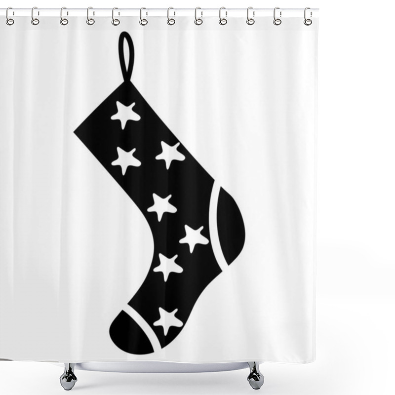 Personality  Christmas Socks Isolated Vector Illustration With Star Shape Shower Curtains