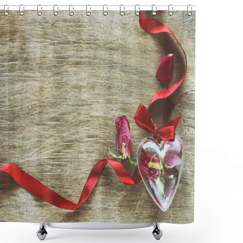 Personality  Valentine's Day Composition, Retro Toned Effect Shower Curtains