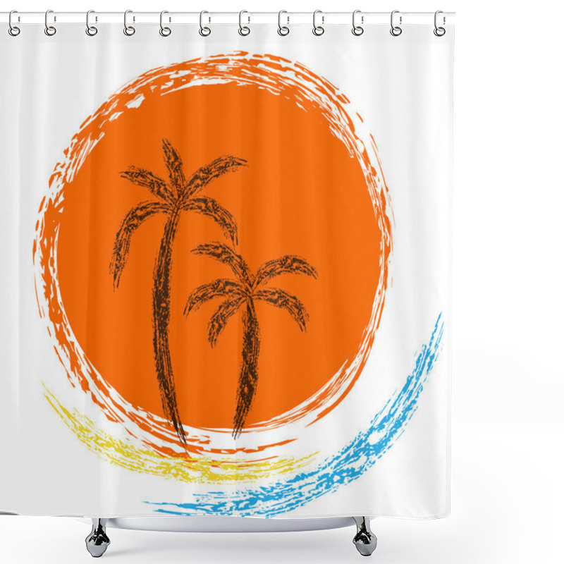 Personality  Palms And Sun. Shower Curtains