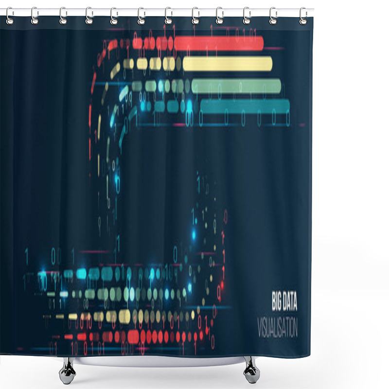 Personality  Connection Structure. Data Array Visual Concept For Website. Big Data Connection Complex. Big Data Visualization Banner. Abstract Background With Lines Array And Binary Code. Shower Curtains