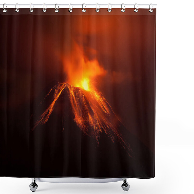 Personality  Tungurahua Volcano Powerful Night Eruption Shower Curtains