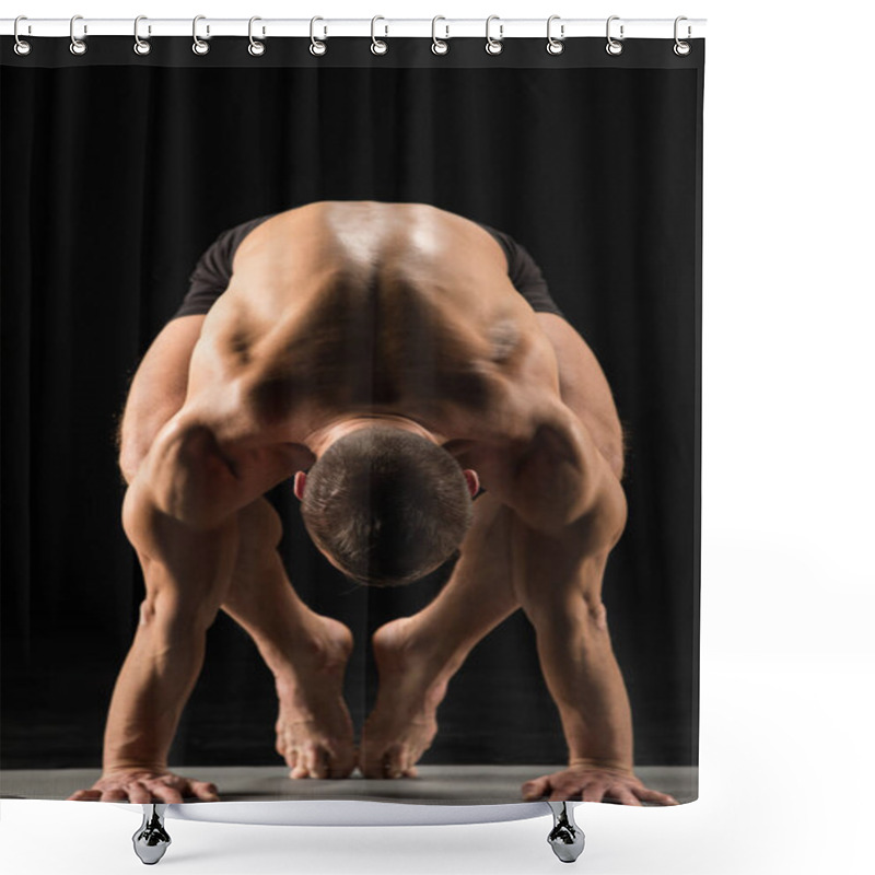 Personality  Man Standing In Yoga Position Shower Curtains