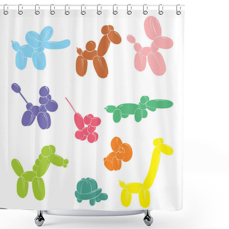 Personality  Balloon Animals Icon Shower Curtains