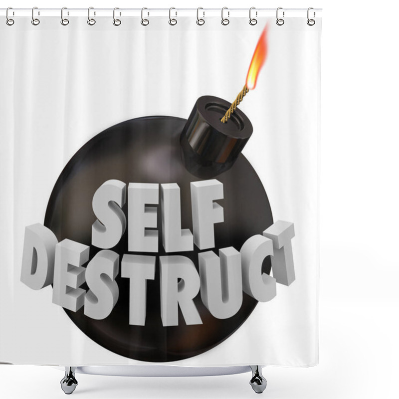 Personality  Self-Destruct Bomb, Suicidal Behavior Concept, 3d Illustration Shower Curtains