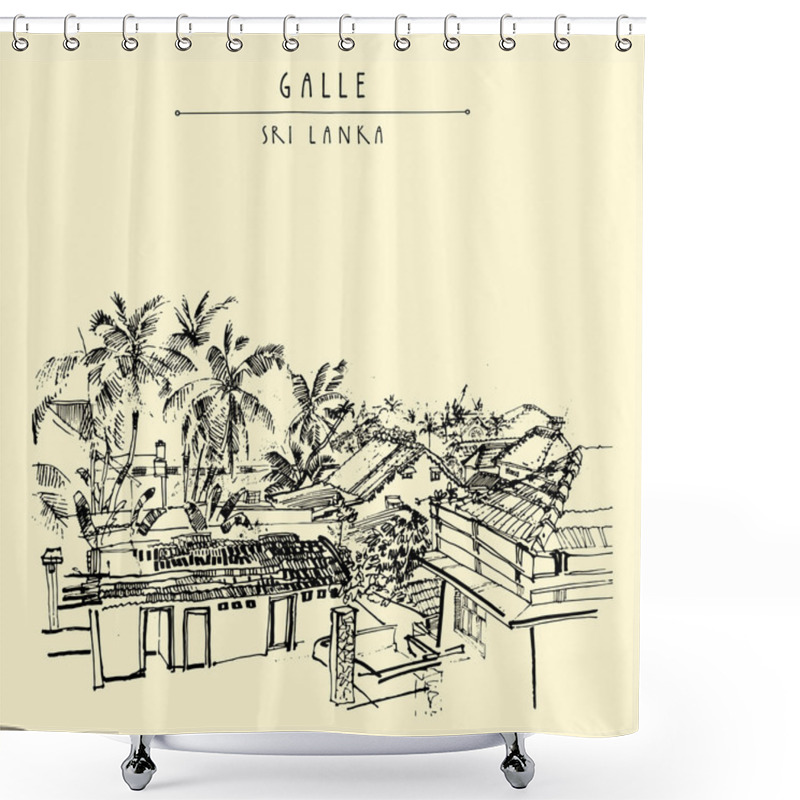 Personality  Palm Trees And Roofs In Galle Shower Curtains