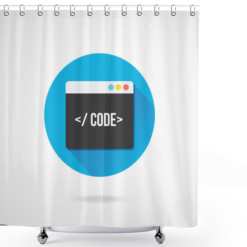 Personality  Vector Code Editor Icon Shower Curtains