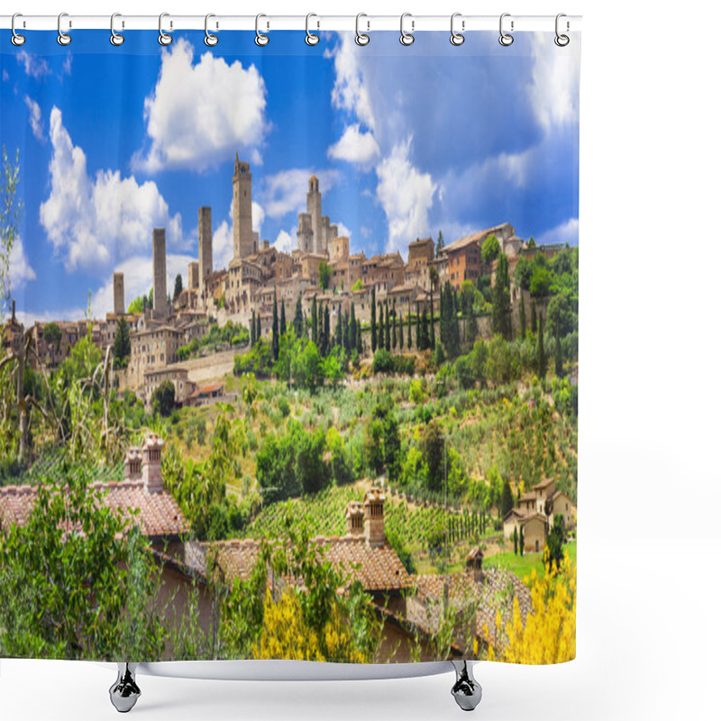 Personality  Beautiful Italy Landscapes. San Gimignano - Tuscany Shower Curtains