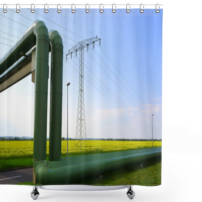 Personality  Energy Supply For A Large City Shower Curtains