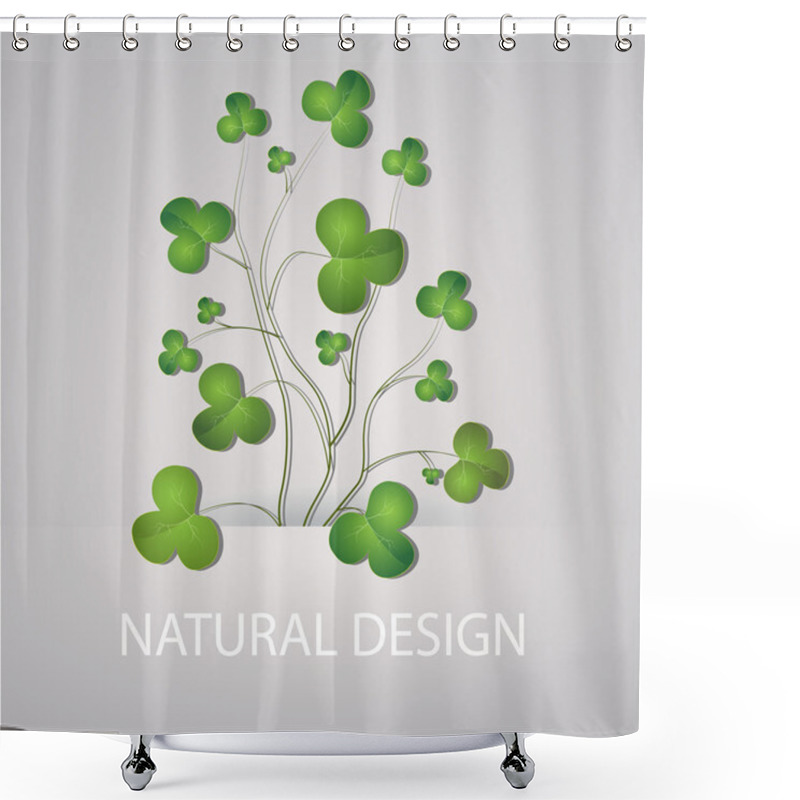 Personality  Vector Background With Clovers. Shower Curtains