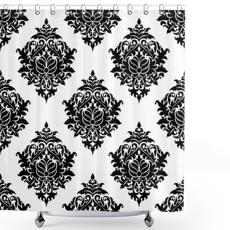 Personality  Intricate Damask Style Arabesque Pattern Shower Curtains